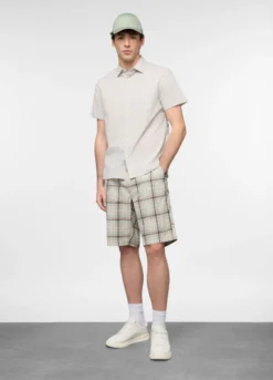Bermuda relaxed fit in misto cotone e lino uomo
