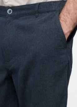 Bermuda relaxed fit in misto cotone e lino uomo