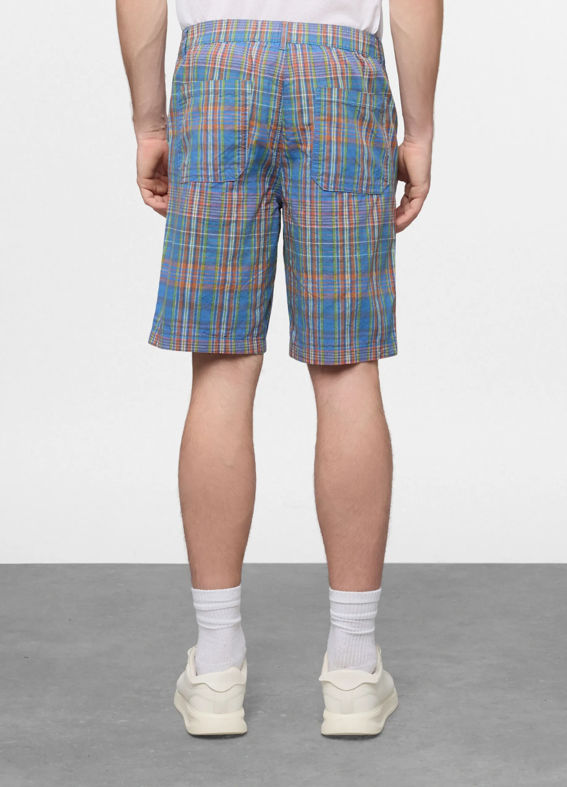 Bermuda relaxed fit in misto cotone e lino uomo