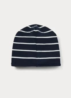 Berretto a righe in french terry stretch