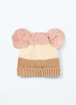Berretto tricot a righe neonata