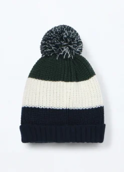 Berretto tricot a righe neonato