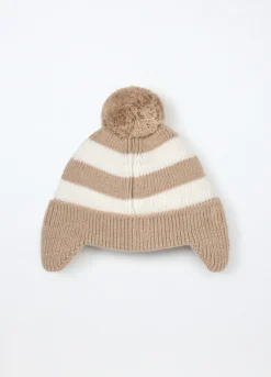 Berretto tricot a righe neonato