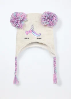 Berretto tricot con ricami neonata