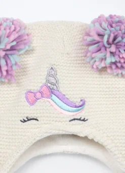 Berretto tricot con ricami neonata