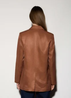 Blazer doppiopetto misto lino donna