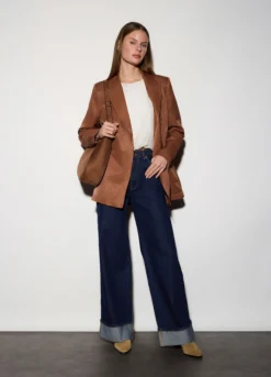 Blazer doppiopetto misto lino donna