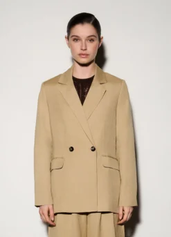Blazer doppiopetto misto lino donna