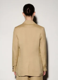 Blazer doppiopetto misto lino donna