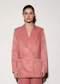Blazer doppiopetto misto lino donna