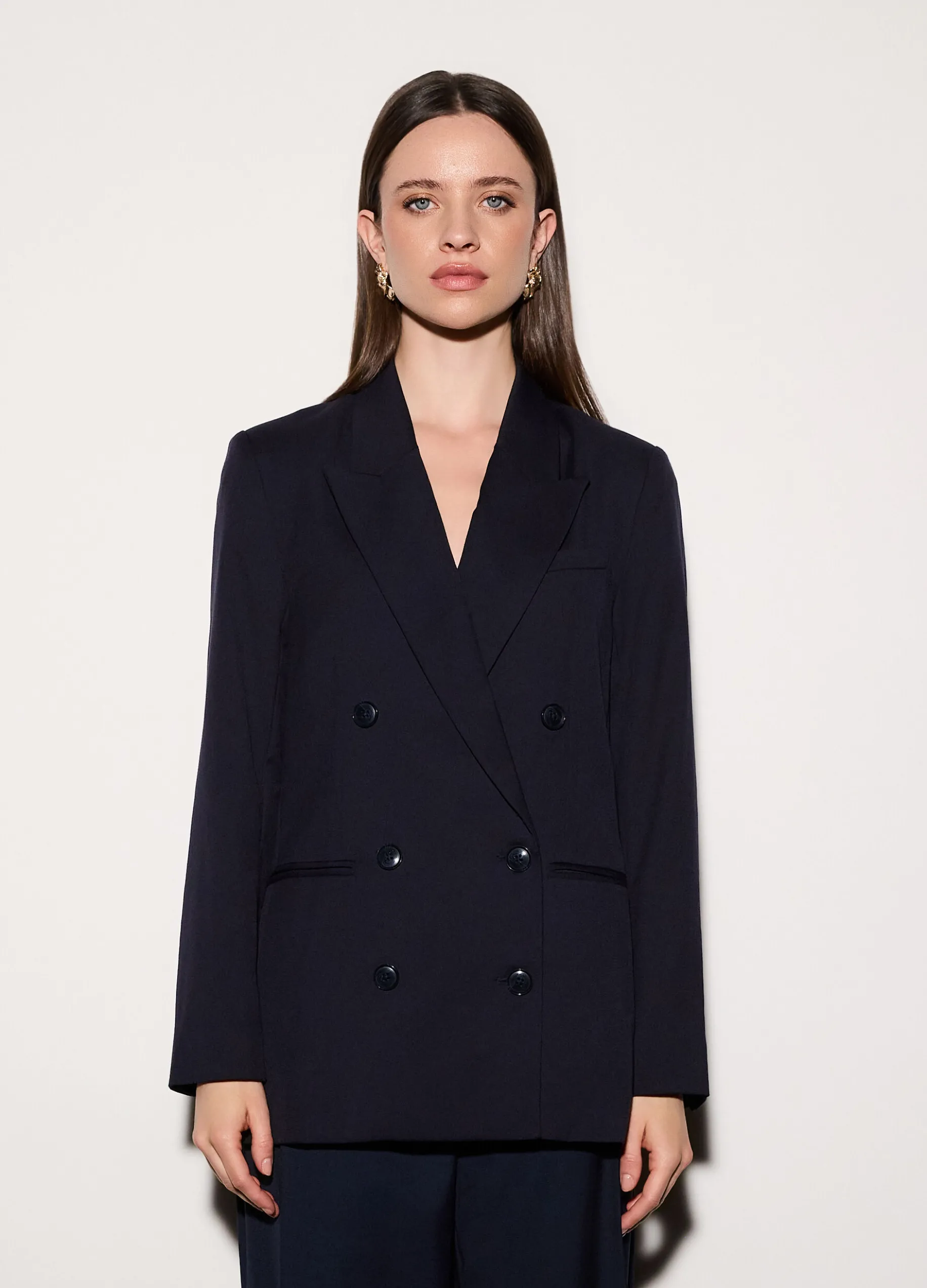 Blazer doppiopetto misto viscosa donna