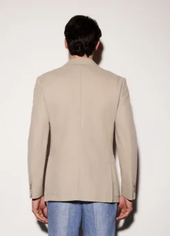 Blazer regular fit in cotone e lino uomo
