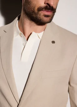 Blazer regular fit in cotone e lino uomo