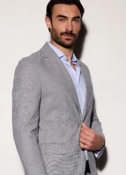 Blazer regular fit in cotone stretch uomo