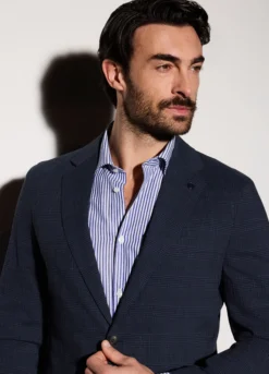 Blazer regular fit in Principe di Galles stretch uomo