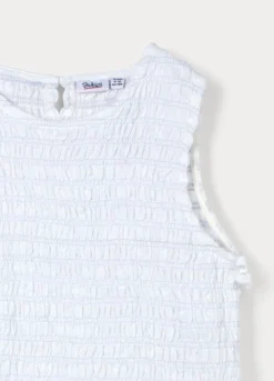 Blusa Fit Slim girocollo misto lino ragazza