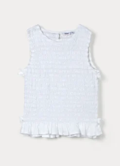 Blusa Fit Slim girocollo misto lino ragazza
