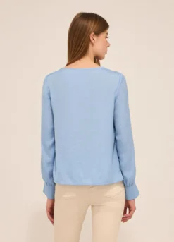 Blusa con collo drappeggiato donna
