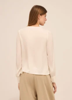 Blusa con collo drappeggiato donna