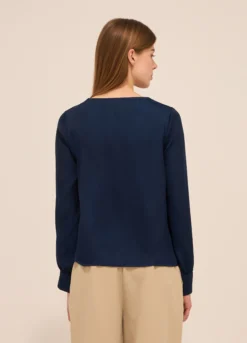 Blusa con collo drappeggiato donna