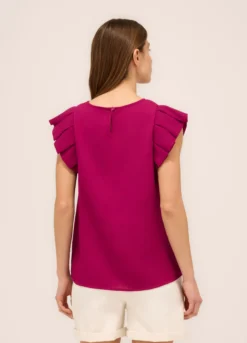 Blusa con maniche ad aletta donna