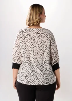 Blusa con maniche a 3/4 donna curvy