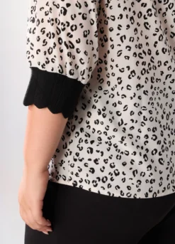 Blusa con maniche a 3/4 donna curvy