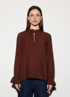 Blusa con scollo a goccia donna