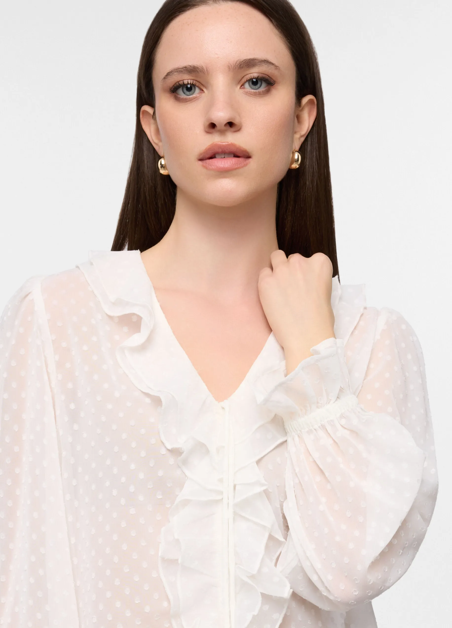 Blusa con scollo a V donna