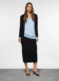 Blusa con scollo a V in pura viscosa donna