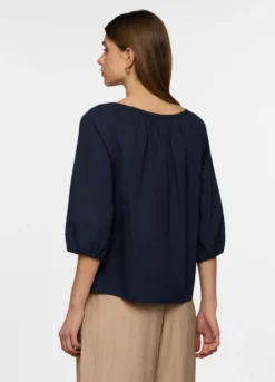 Blusa con scollo dritto regular fit donna