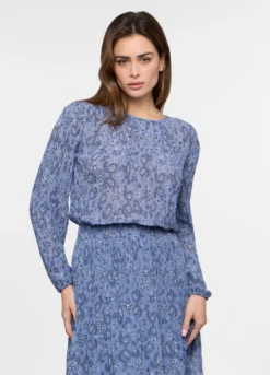 Blusa crepe con stampa donna