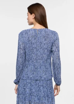 Blusa crepe con stampa donna