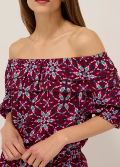 Blusa crepe con stampa donna