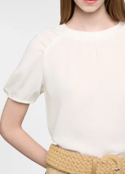 Blusa crepe girocollo donna