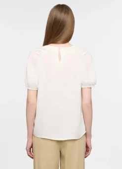 Blusa crepe girocollo donna