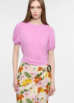 Blusa crepe girocollo donna