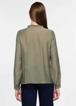 Blusa crepe regular fit con scollo a goccia donna