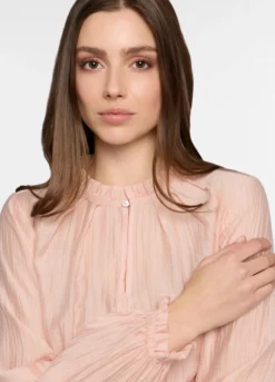 Blusa crepe regular fit con scollo a goccia donna