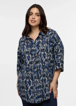 Blusa Fit Over in pura viscosa donna curvy