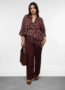 Blusa Fit Over in pura viscosa donna curvy