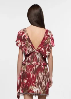 Blusa fit regular con scollo a V in pura viscosa crรชpe donna