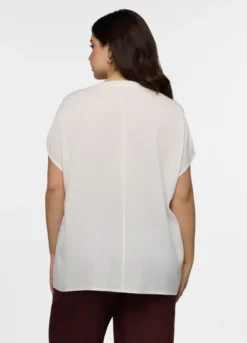 Blusa Fit Regular con scollo a V in pura viscosa donna curvy