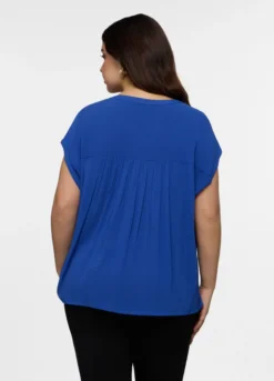 Blusa Fit Regular con scollo a V in pura viscosa donna curvy