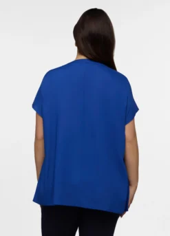 Blusa Fit Regular con scollo a V in pura viscosa donna curvy