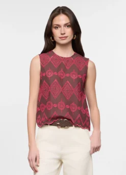 Blusa fit regular girocollo in puro cotone donna