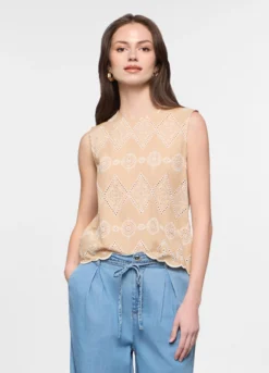 Blusa fit regular girocollo in puro cotone donna