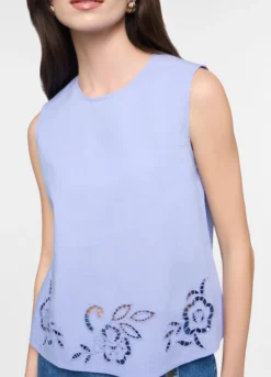 Blusa fit regular in popeline di puro cotone donna