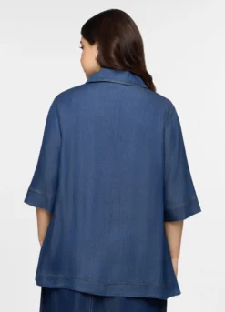 Blusa Fit Regular in pura lyocell donna curvy