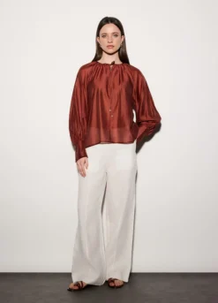 Blusa in mista lyocell donna